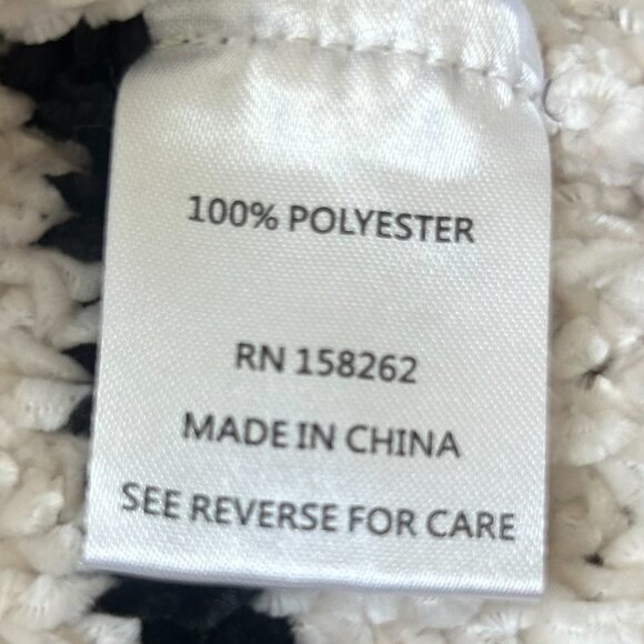 Designer Inspired Striped Puff Sleeve Cropped Sweater Cream/Black M Soft Knit - Picture 5 of 6